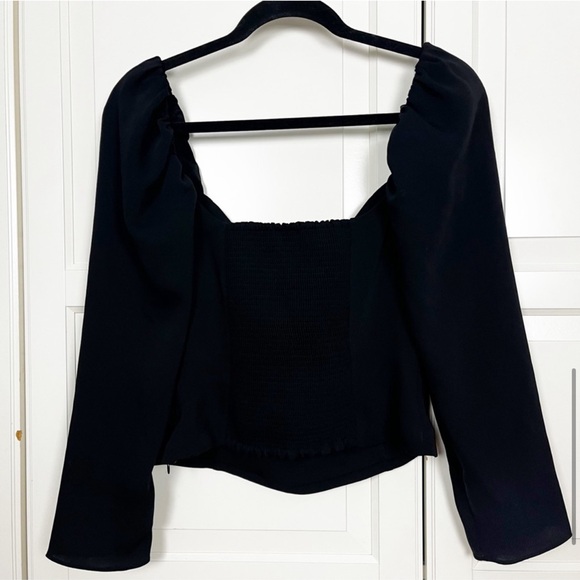 Wilfred | Novella Puff-Sleeve Smocked Prairie Blouse Size 10 - Picture 8 of 11